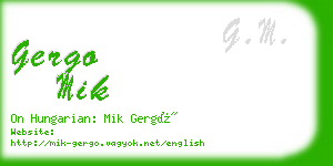 gergo mik business card